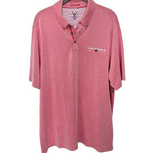 NICOBY AGE OF WISDOM Peach Pink Finish Performance Polo Men’s XL Flamingo Trim